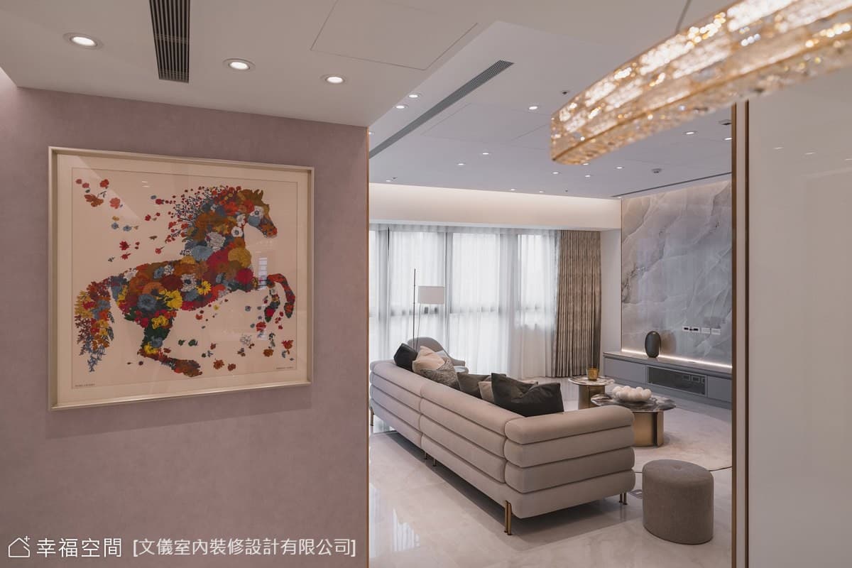 現代風客廳大理石牆