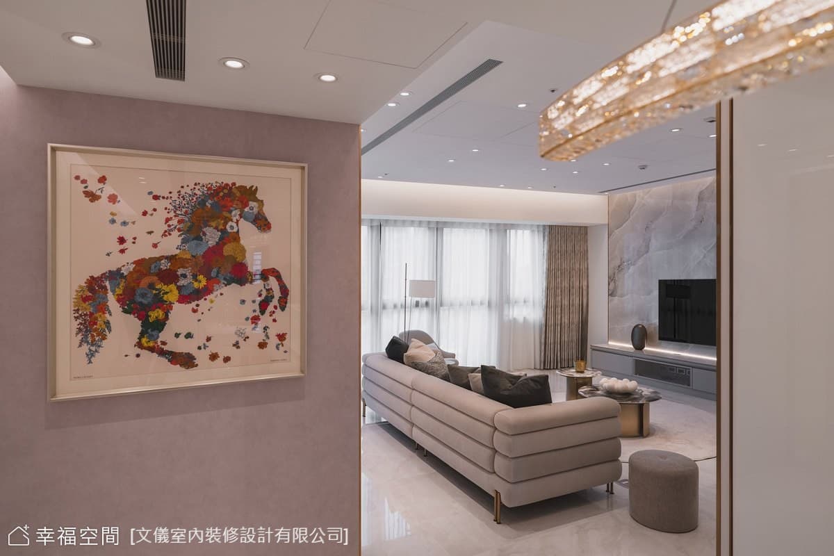 現代風客廳大理石電視牆