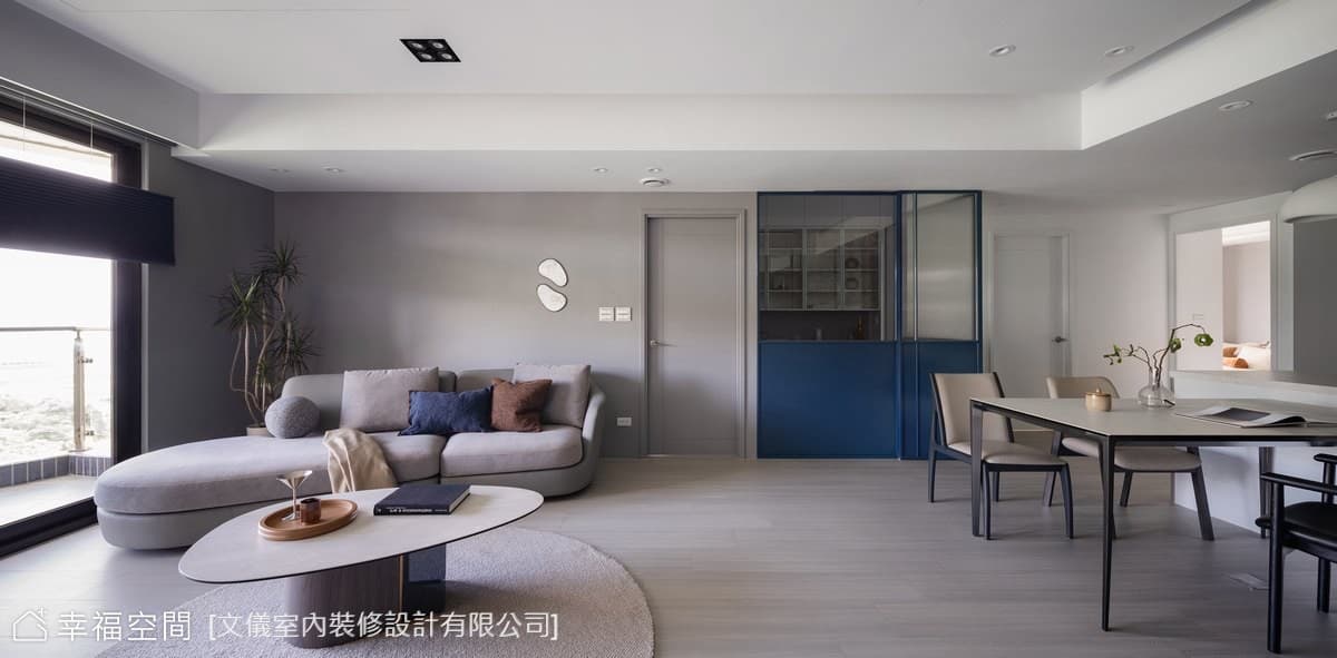 現代風客廳灰階開放式