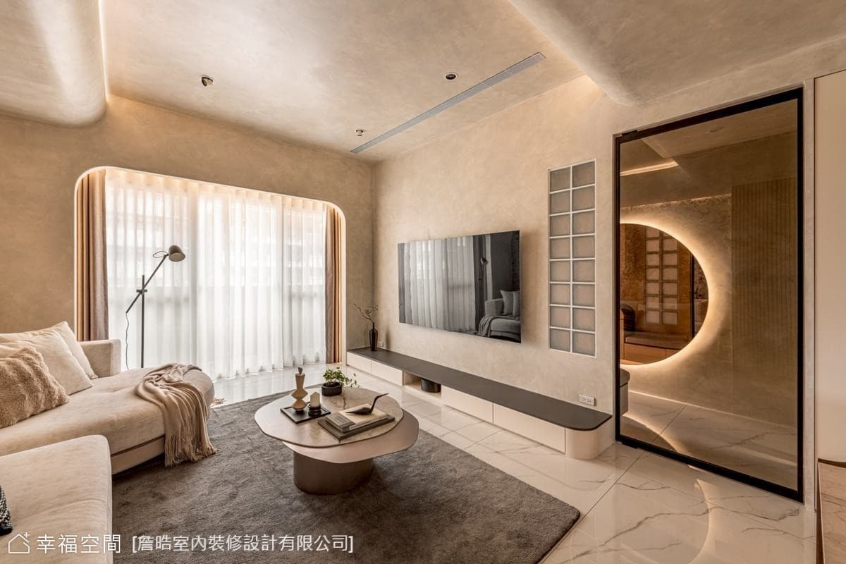 現代風客廳弧形天花