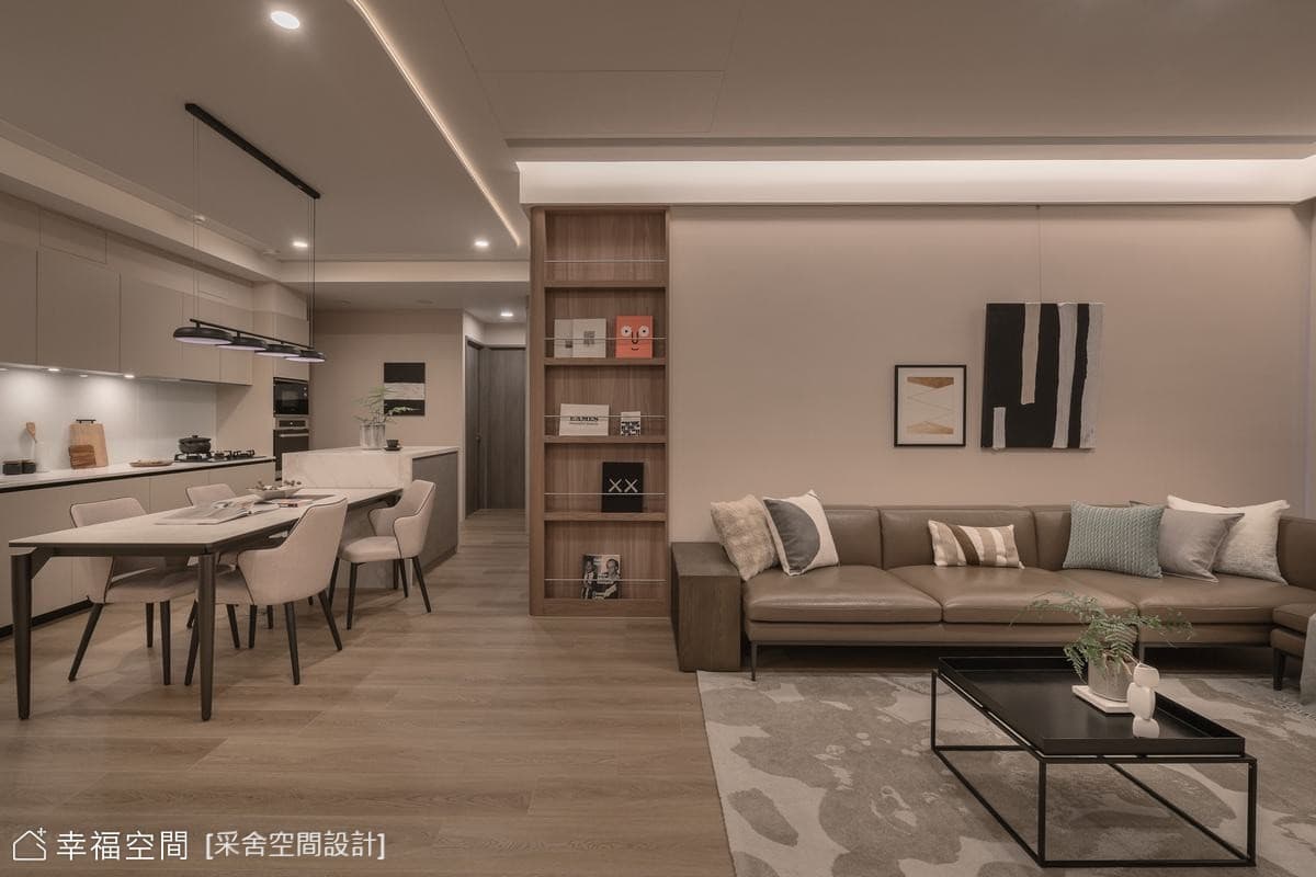 現代風客廳開放式餐廚