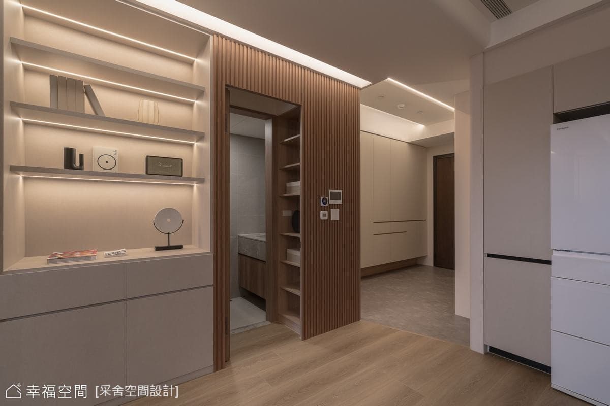 現代風客廳木質收納