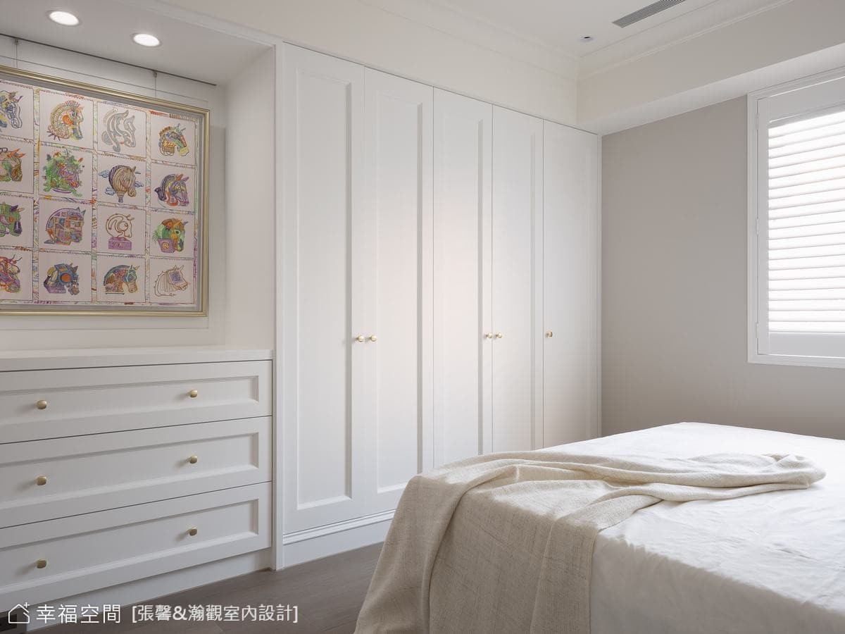 美式臥室白色收納櫃