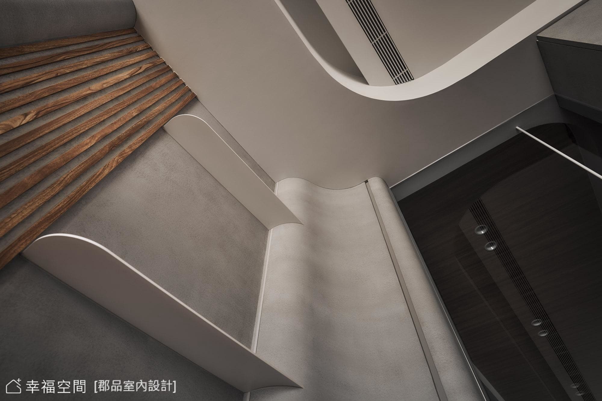 現代風客廳曲面造型牆