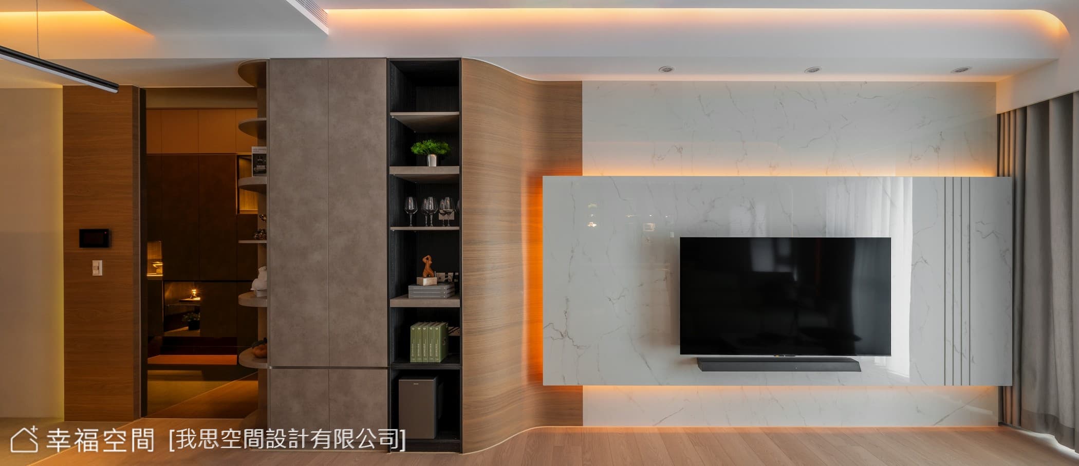 現代風客廳大理石電視牆