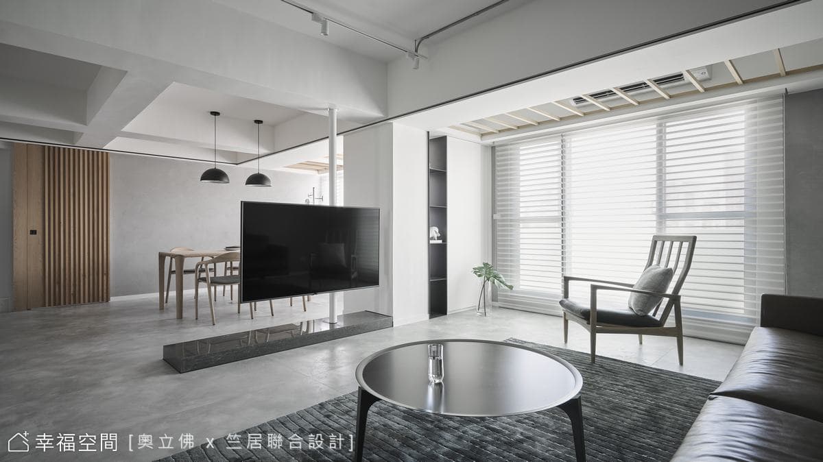 灰白X木質輕旋漫舞 遞延內斂優雅質感｜現代風｜60坪