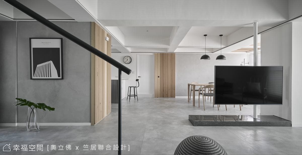 灰白X木質輕旋漫舞 遞延內斂優雅質感｜現代風｜60坪