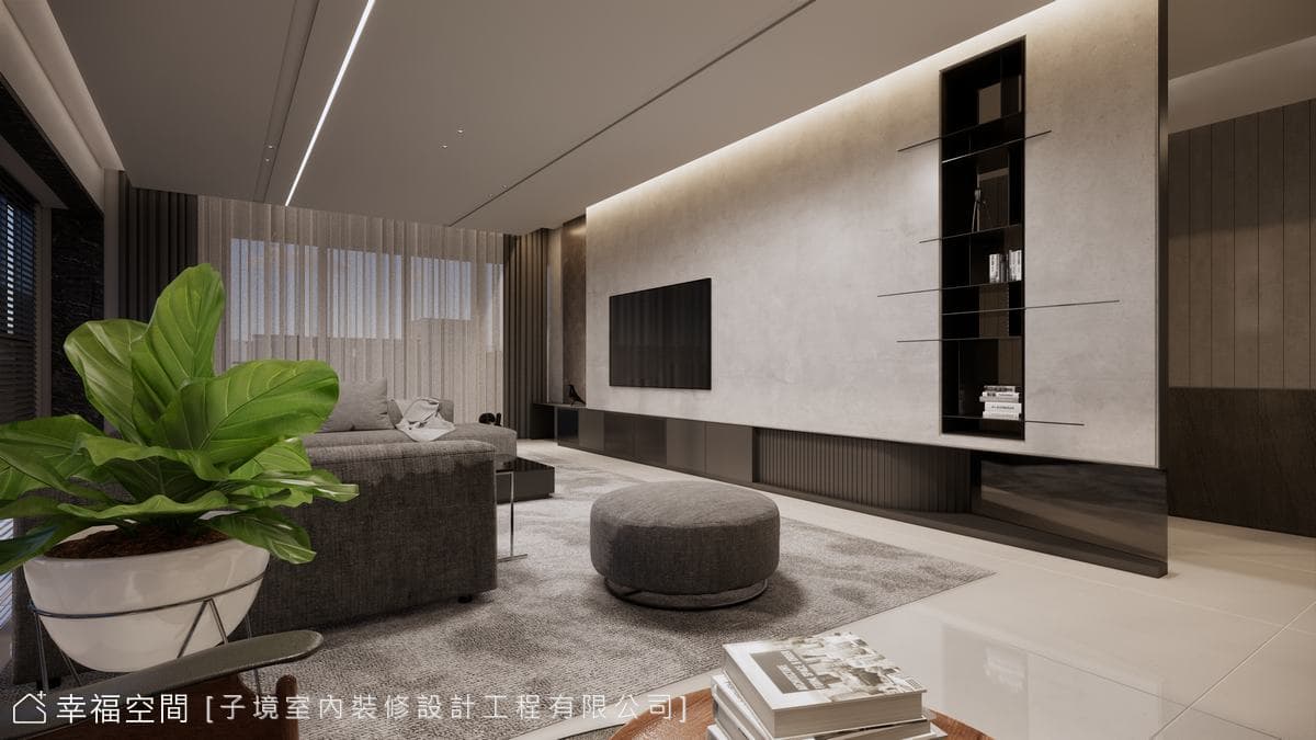 灰階基調交織異材質 打造舒適現代質感宅