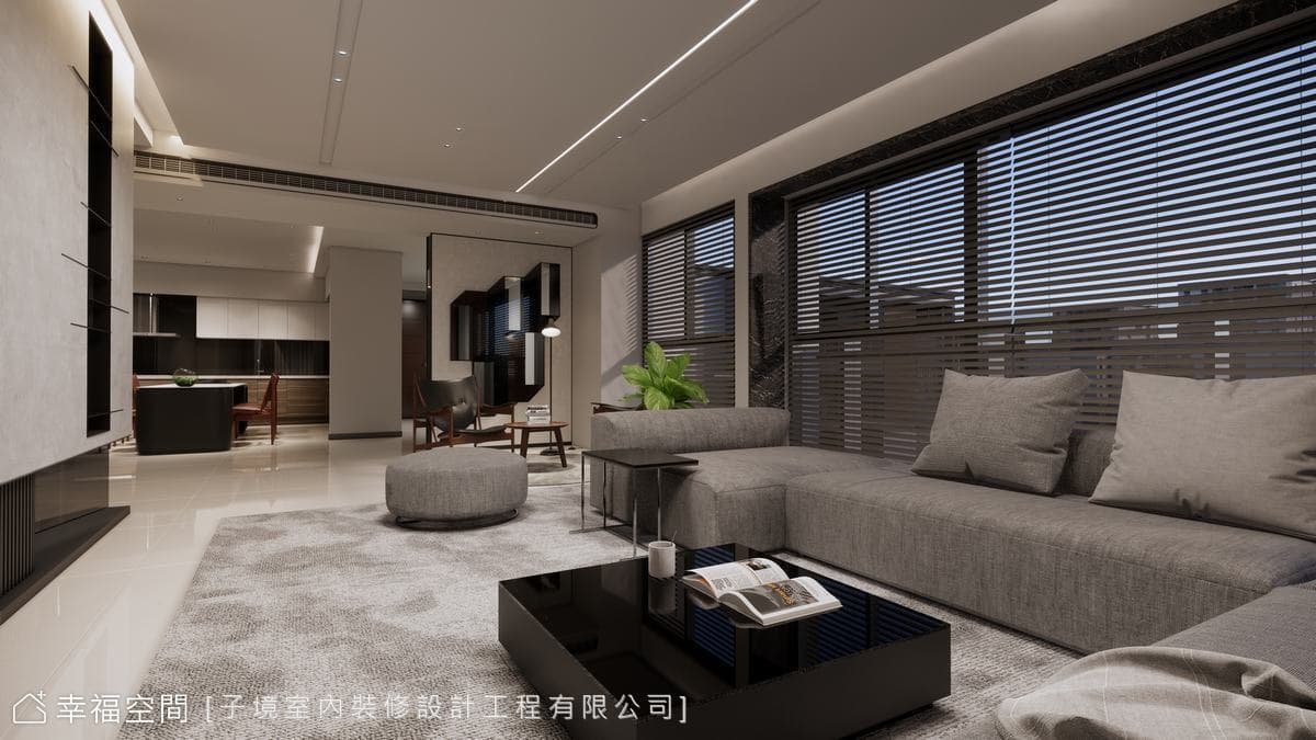 灰階基調交織異材質 打造舒適現代質感宅