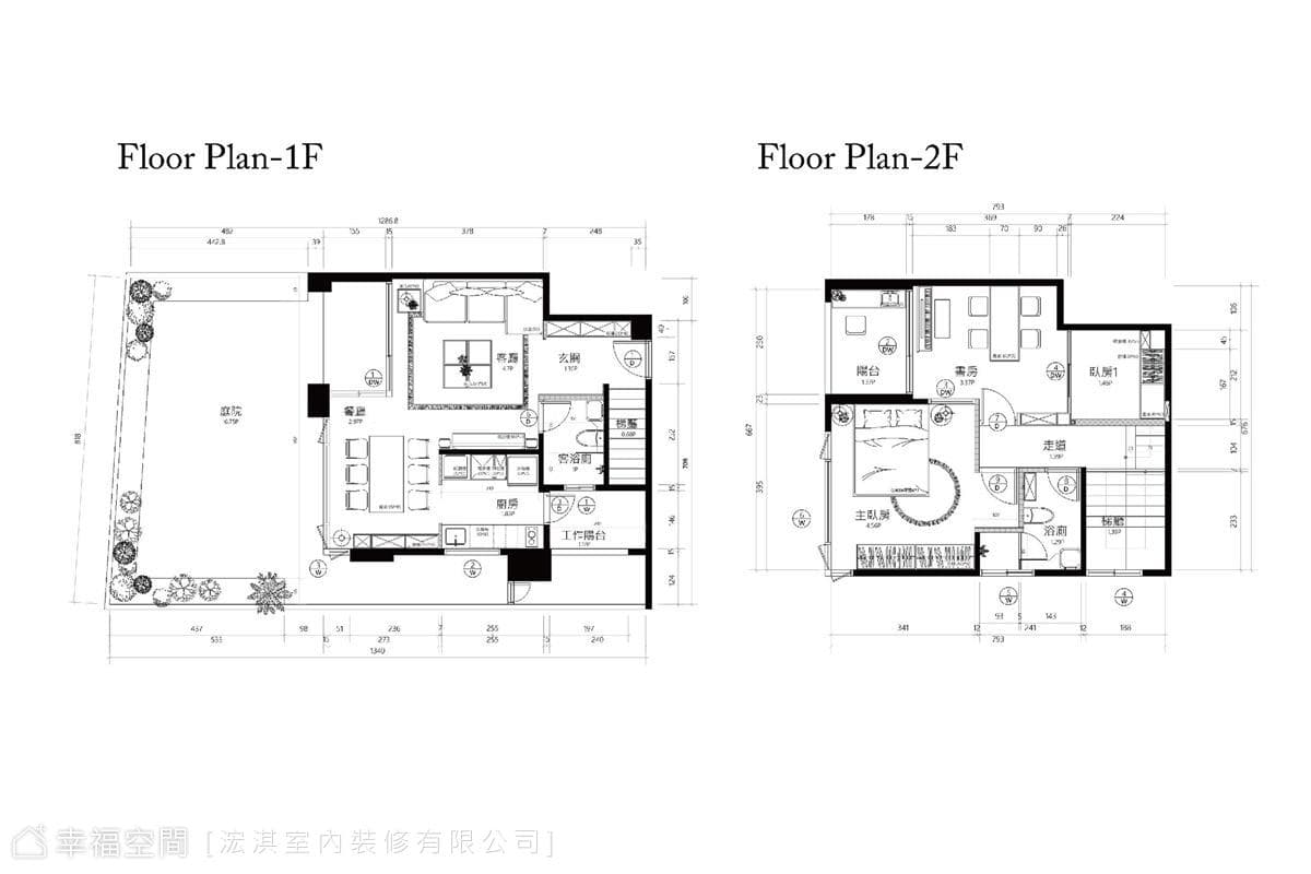 HC Design｜高顏質設計夫妻檔 訂製時尚輕奢自宅｜60坪｜３房、２廳、２衛