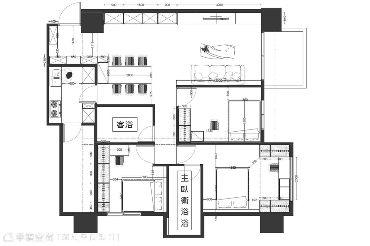 洗鍊美學-簡約之美-沐光樂活｜現代風｜25坪｜2房、2廳、2衛