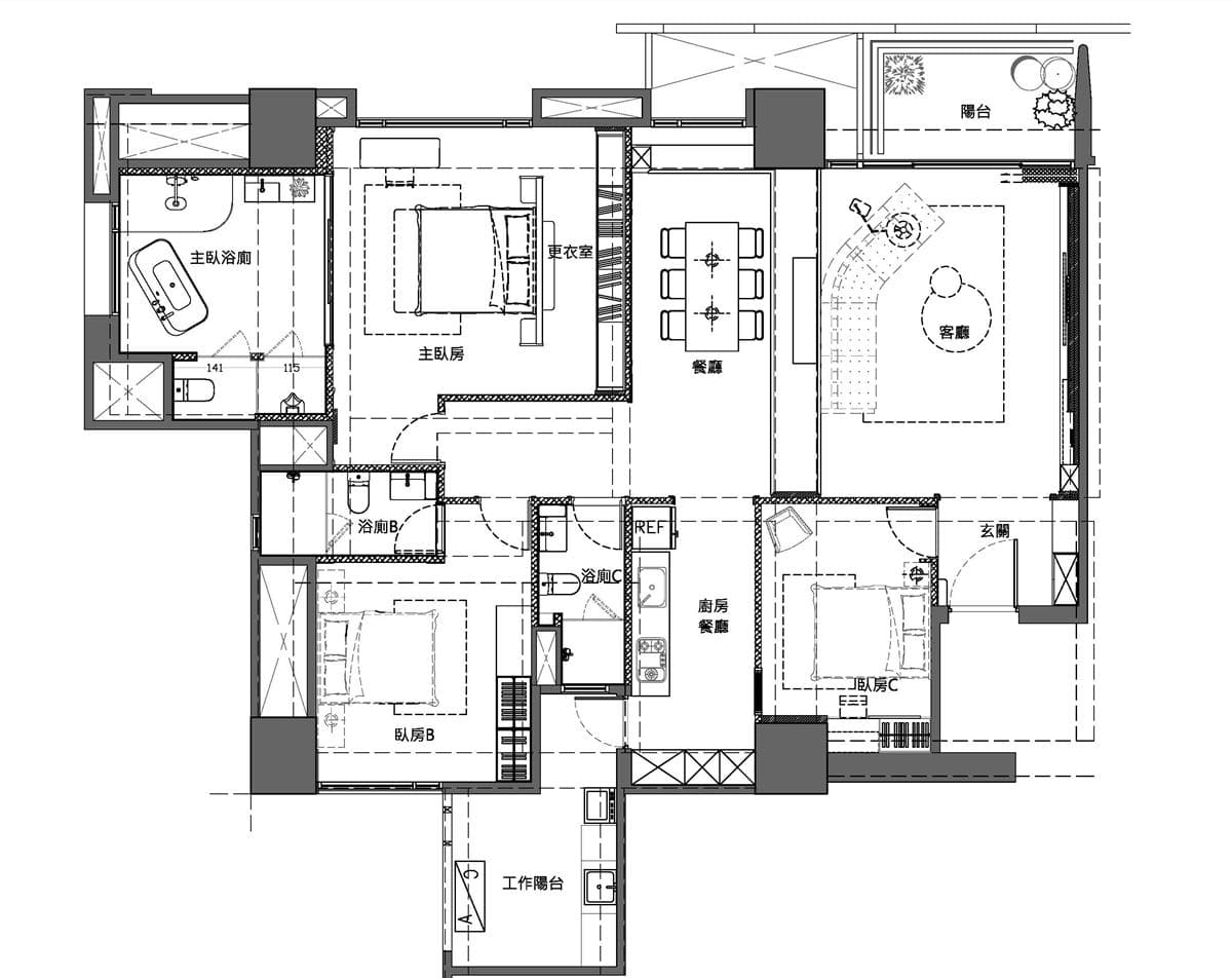 現代美式毛胚屋 回家享受渡假｜45坪