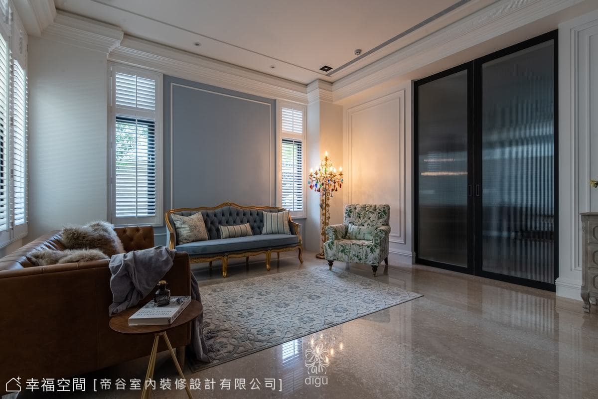 南法浪漫風情豪宅設計｜美式風｜60坪