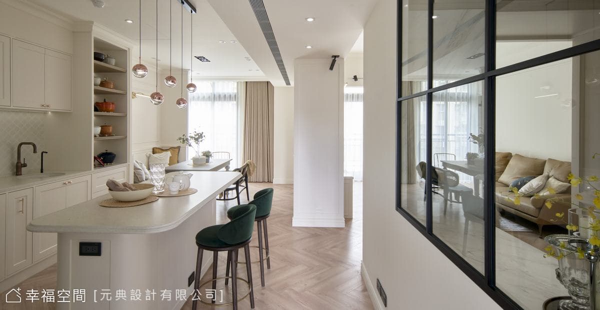 親子料理直播主的家，微美式設計│50坪