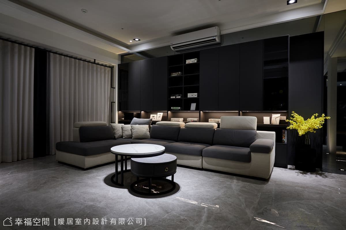 俐落時尚 黑灰雅境｜53坪