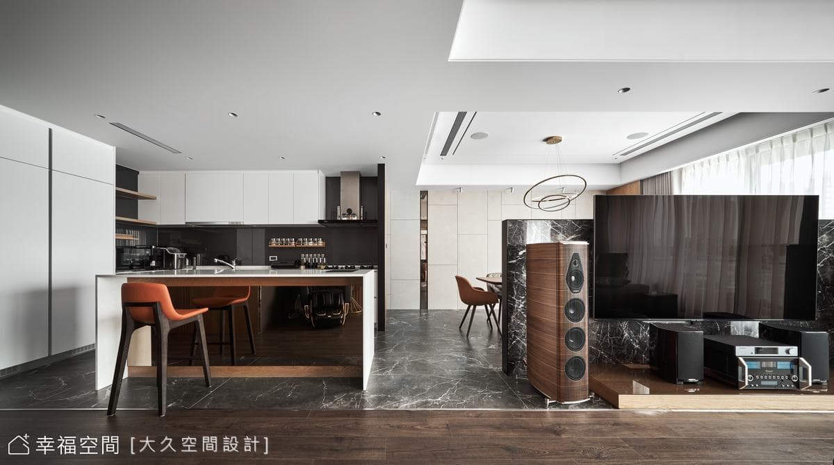 45坪單身宅 飯店式設計│情境控制系統 一秒轉換居家辦公氛圍