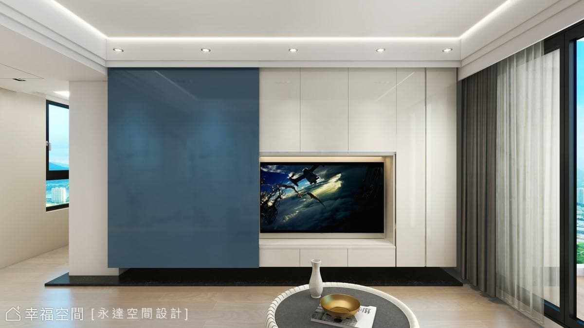 曖曖華光 幽藍畛域｜現代輕奢華風｜26坪