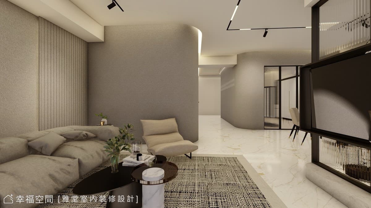 釋放空間框架 黑白輕奢構築現代混搭質感居所│71坪
