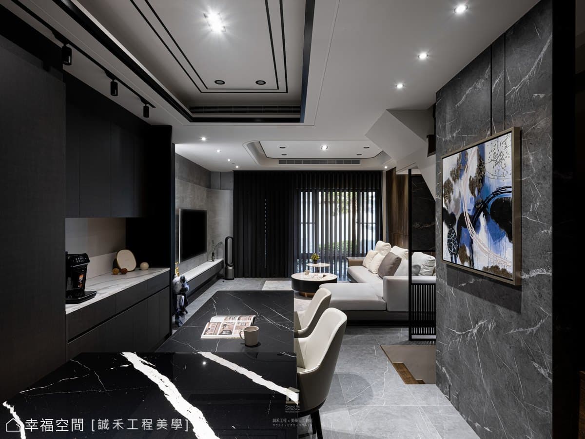 舊透天驚艷翻新 打造輕奢藏品大空間│現代混搭風│66坪