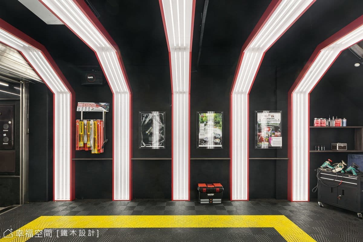 前衛無拘的複合式汽美中心│工業風│40坪
