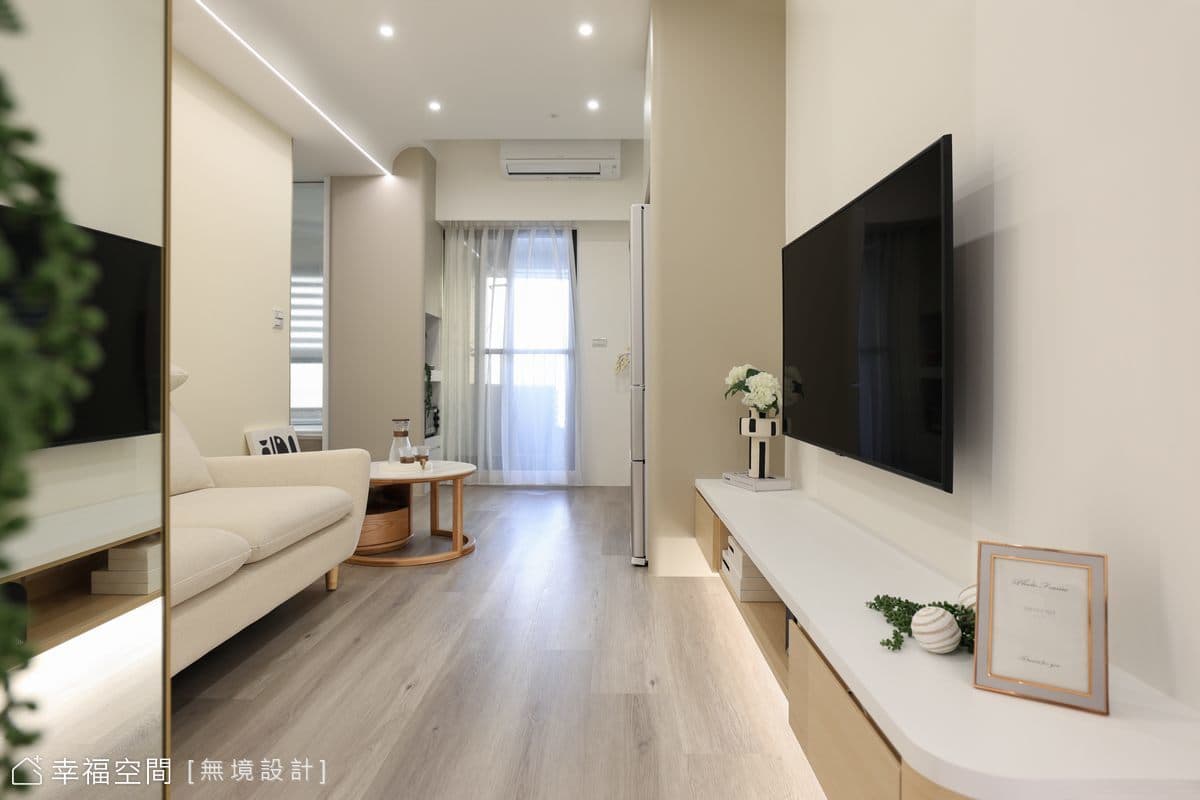 日光暖暖，奶油色系的優雅｜簡約風｜25坪