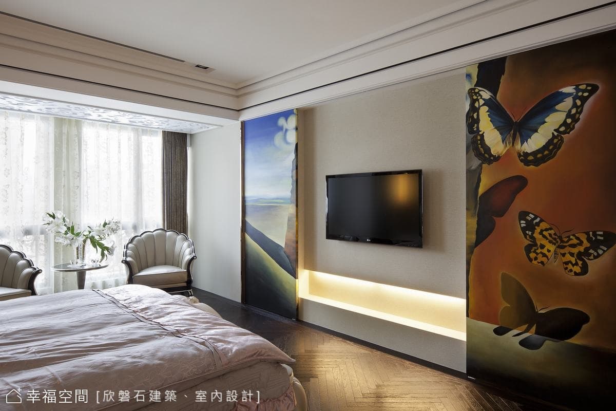 主臥室電視牆