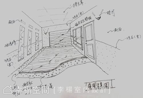 庭院案前手繪圖