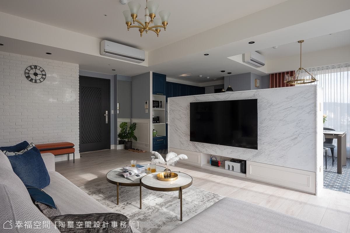 渲染蔚藍青空色彩 輕繪優雅逸境｜美式風｜35坪