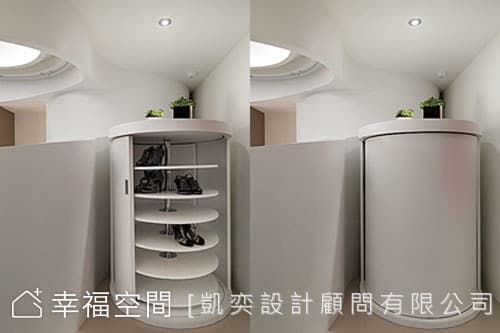 圓形旋轉鞋櫃