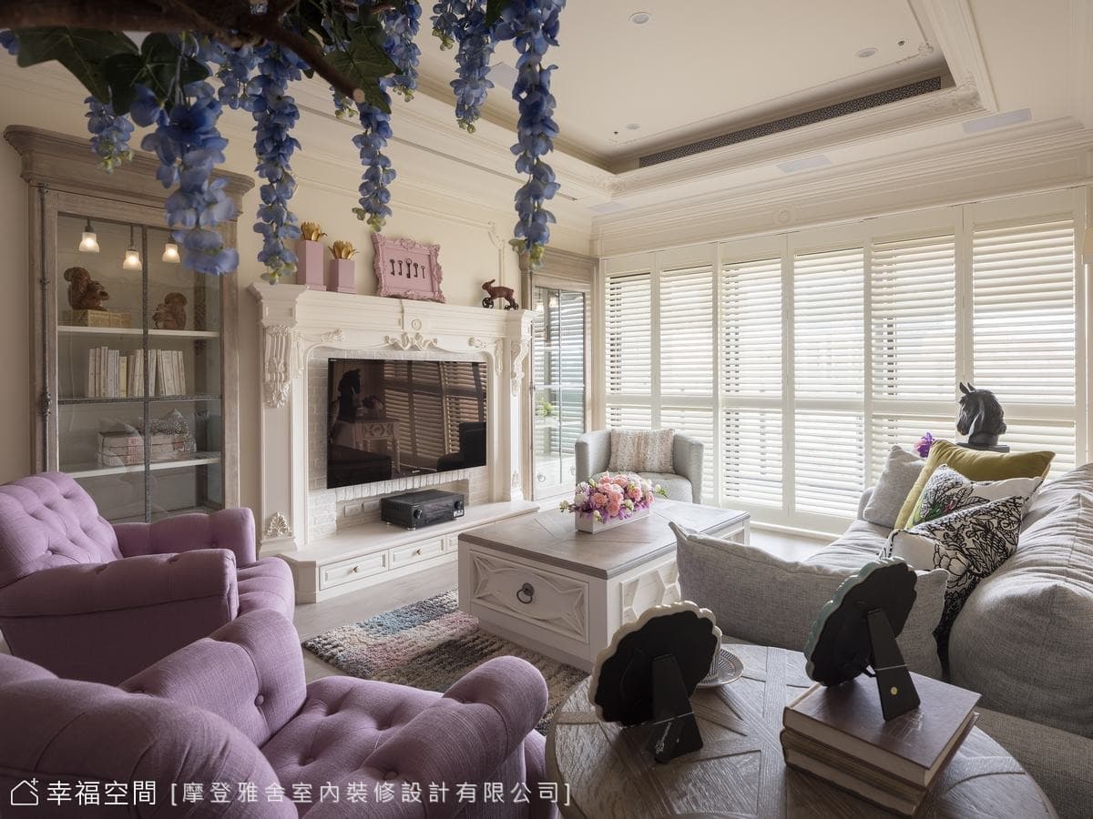 動漫般場景 寵妻紫藤花鄉村風城堡