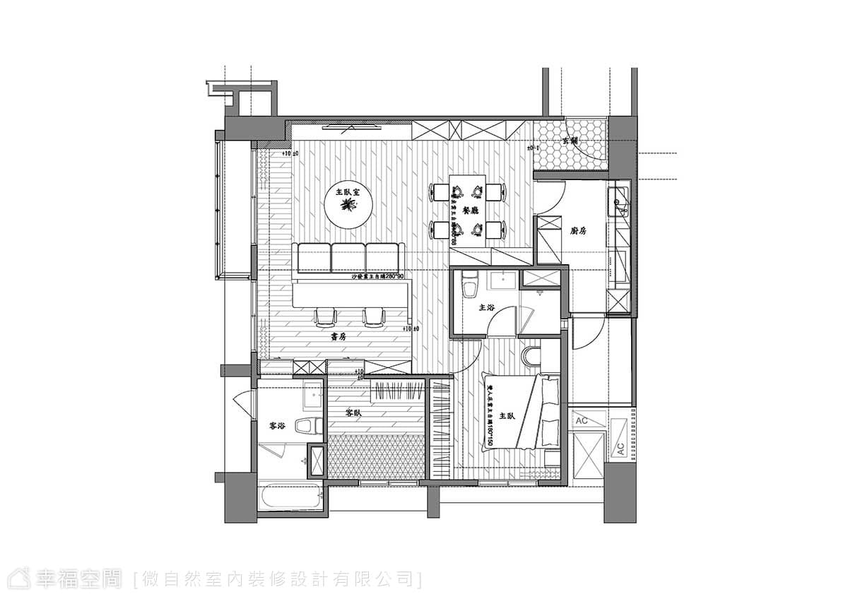 光影廊道 小3房變身大公共空間｜北歐風｜30坪