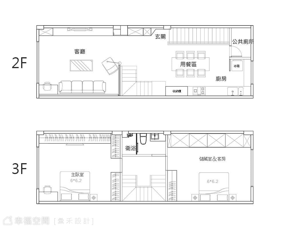 2F、3F平面圖