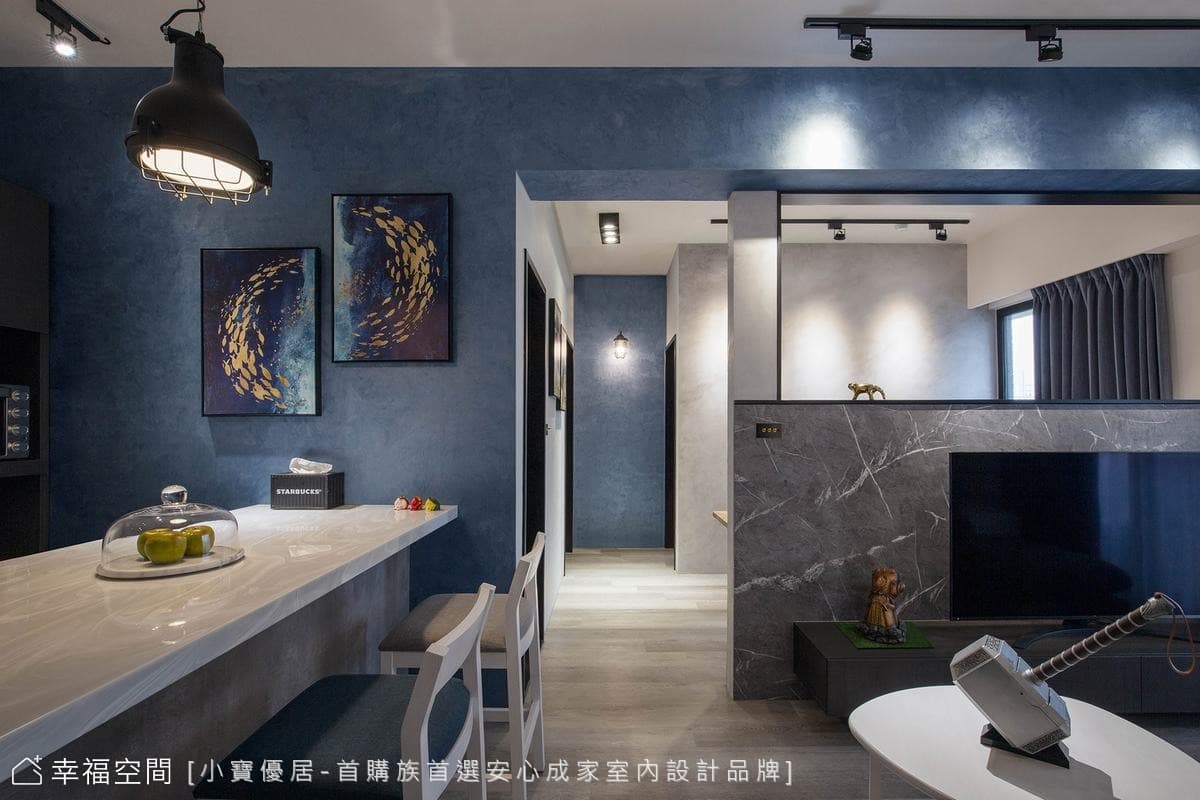 潛入蔚藍深海秘境 開展恬然無憂的生活｜現代風、休閒多元、混搭風｜30坪｜3房、2廳、2衛